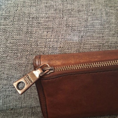 DKNY Leather Wallet Brown like new vintage distressed look