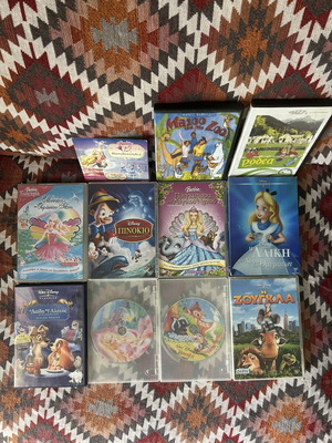 Disney and Barbie collectible DVDs like new, dubbed