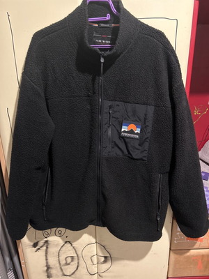 Funky Buddah Black fleece jacket like new, size XL