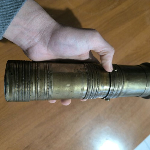 Handmade brass coffee and spice grinder used, collectible