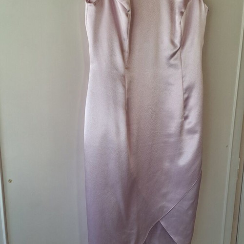 Satin dress pink lilac like new, size L