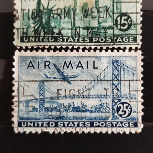 USA 1947 Air Mail US Postage stamps like new, set of 2