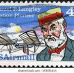 Γραμματόσημο Samuel P. Langley US Airmail 45c σαν καινούργιο, αεροπορική έκδοση