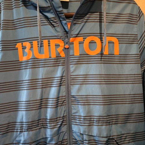 Burton windbreaker used medium men's blue orange