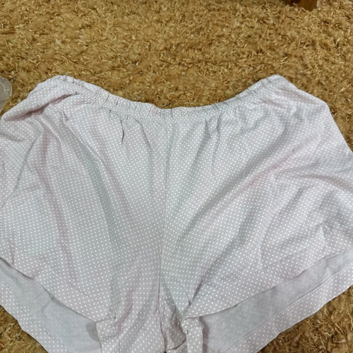 Polka Dot Shorts Pajama used, size M, white and pink