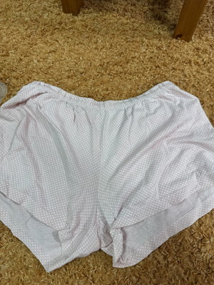 Polka Dot Shorts Pajama used, size M, white and pink