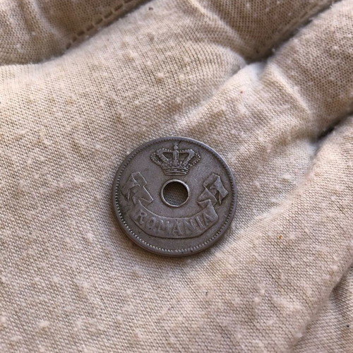 Romania 10 Bani 1905 coin used, Carol I era