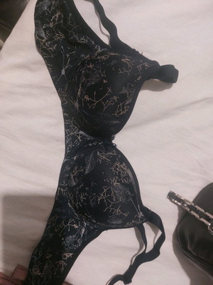 Bra new, black and blue with padding and underwire