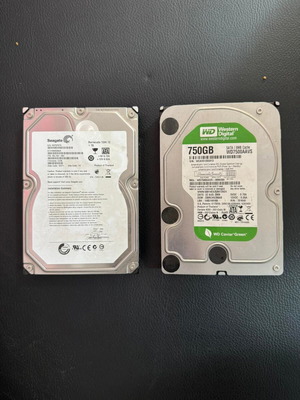 Σκληροί δίσκοι HDD πακέτο 2 σαν καινούργιοι, Seagate 1TB και Western Digital 750GB