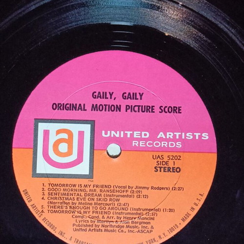 Henry Mancini Gaily, Gaily LP used, original 1969 American edition