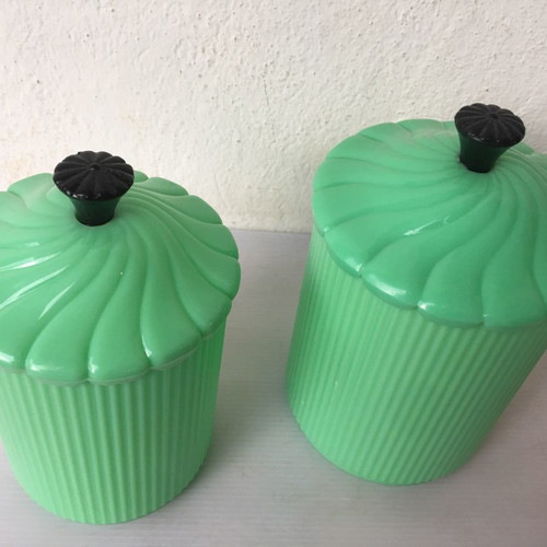 Biodrak containers unused, crystallized plastic, 1L and 740ml