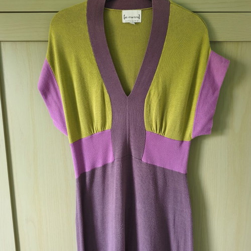 St-Martins knitted dress like new, green and purple, size M
