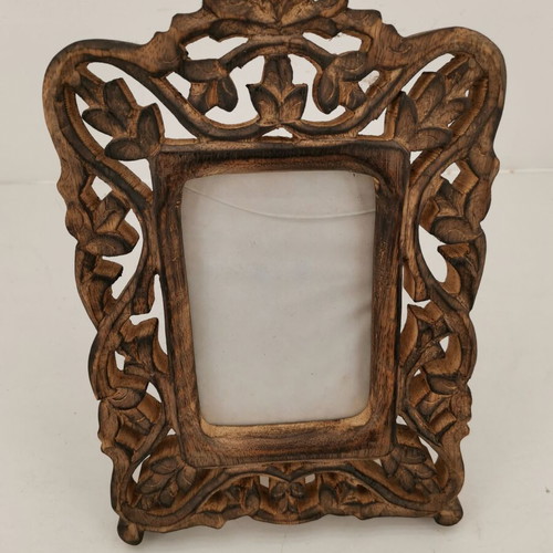 Carved wooden photo frame 1960s square