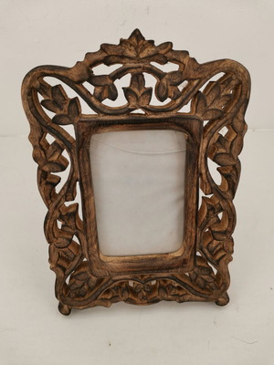 Carved wooden photo frame 1960s square