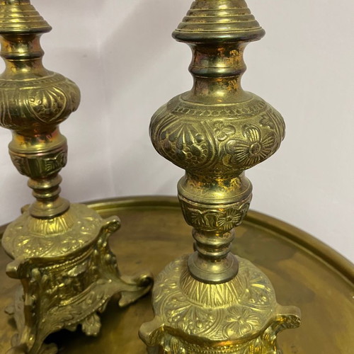 Brass candlesticks used, set of 2, solid