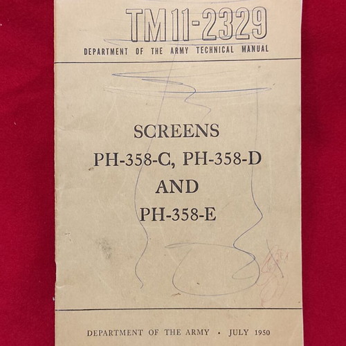 USA Regulation TM 11-2329 1950 Military Screen Manual used