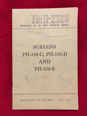 USA Κανονισμός TM 11-2329 1950 Μεταχειρισμένο στρατιωτικό εγχειρίδιο οθονών