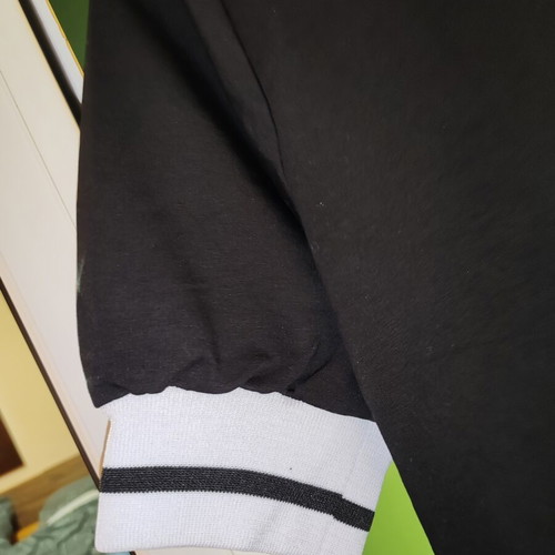 Short blouse v neck New Imperial black and white, size XL