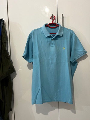 Polo Ralph Lauren Polo shirt XXL custom slim fit used, light blue