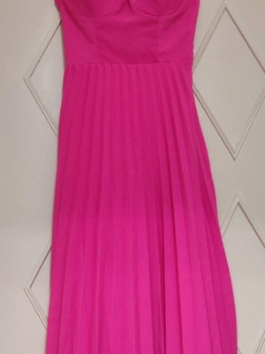 Fervente fuchsia dress No 38 like new with shoulder ties