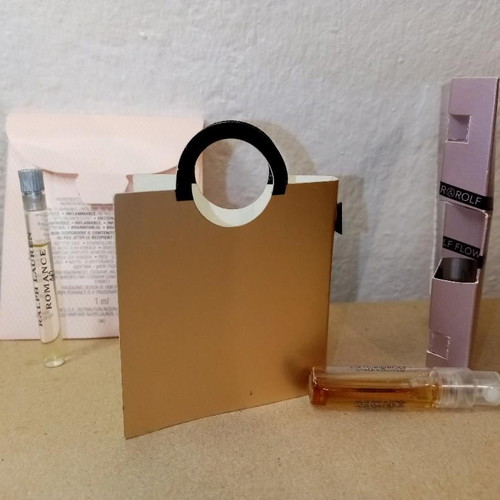 Vintage perfume samples Romance, Glamourous, Flower Bomb like new