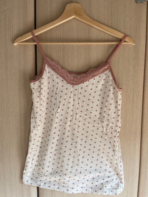 Blouse with straps like new, white and pink, size XL