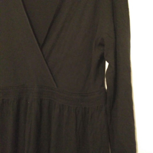 Women's V-neck long blouse used, black, one size