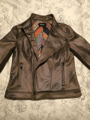Desigual Biker leather jacket No40 new, brown