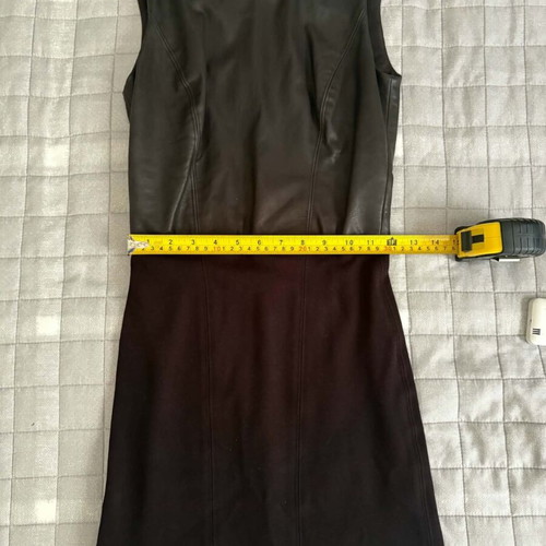 Helmut Lang Gala Leather Combo Dress like new, black, XS