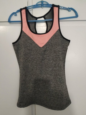 Women's sports sleeveless top used, size S, gray multicolor