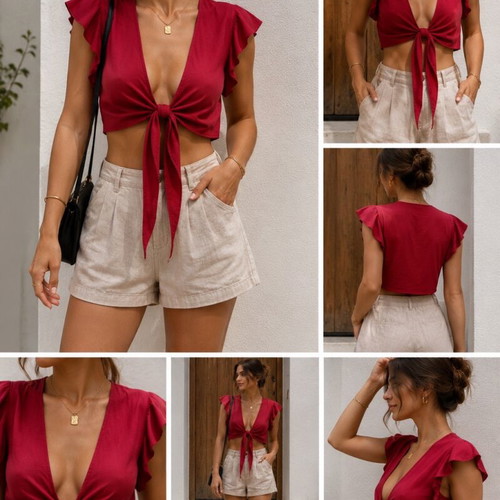 Crop top cherry red size small like new