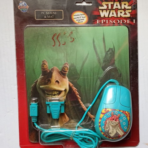 Star Wars Jar Jar Binks Episode 1 PC mouse and mouse pad set new