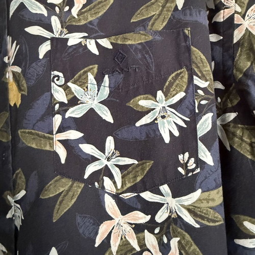 Gant men's short-sleeve shirt 3XL like new, floral tropical pattern
