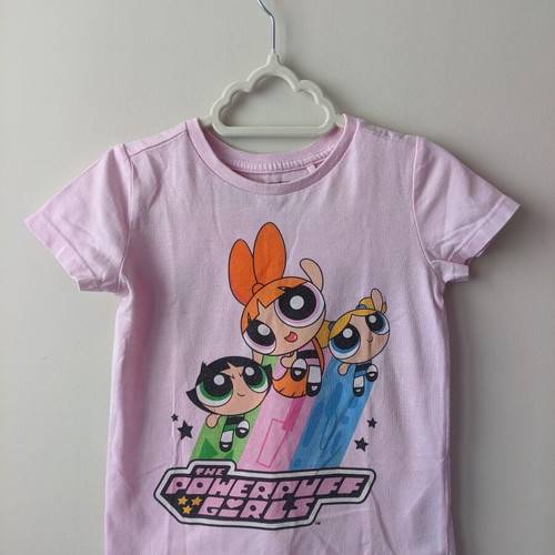 Tshirt Powerpuff Girls used, summer pink for 3 years old