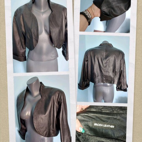 Designer genuine leather top like new, black, size 2XL-3XL