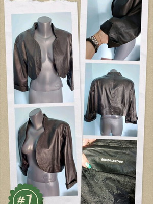 Designer genuine leather top like new, black, size 2XL-3XL