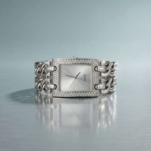 Guess women's watch 316L stainless steel with zircon, luxury chain bracelet like new