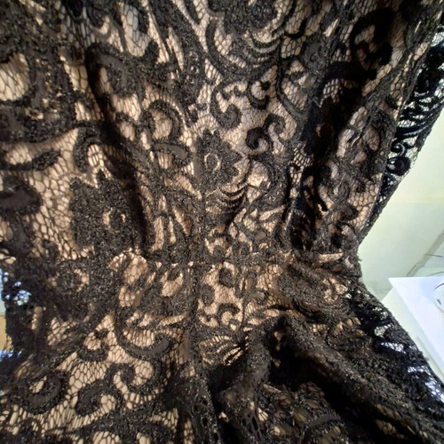 Evening dress like new, one-shoulder, black and beige