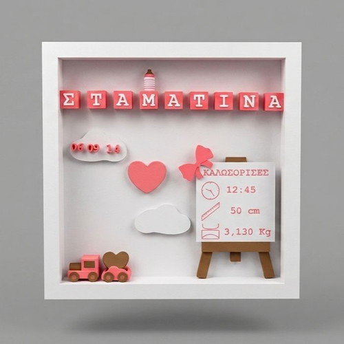 3D Printed Birth Frame new, personalized baby nursery decor