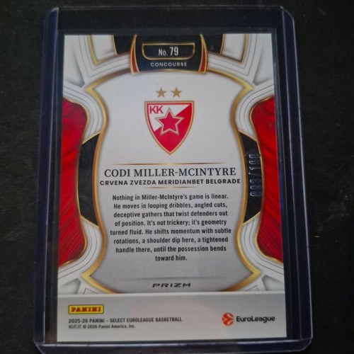 2025-26 Select EuroLeague Codi Miller-McIntyre #79 card like new