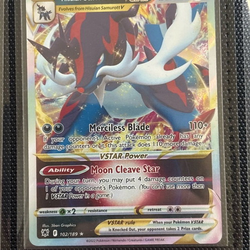 Pokémon TCG Hisuian Samurott VSTAR new Sword & Shield Astral Radiance 102/189 Holo