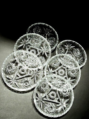 Vintage Anchor Hocking Star of David Κρυστάλλινο Σετ Σερβιρίσματος 7 τεμαχίων σαν καινούργιο