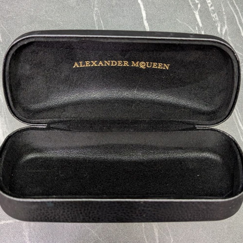 Alexander McQueen sunglasses case new black with card and cloth