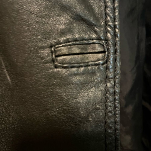Vintage leather coat used, black, size S/M