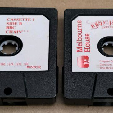 Lord Of The Rings Game One used with book for BBC Micro, cassette