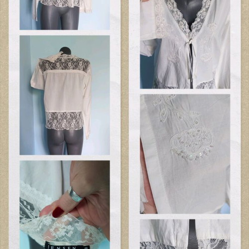 Jensen Women Only Lace Embroidered Crop Top L XL like new