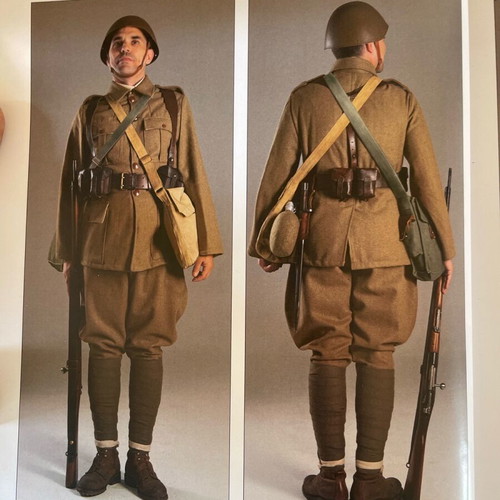 Greek Army Soldier Equipment 1917-1941 Used Y Strap Belt and 3 Manlicher Pouches