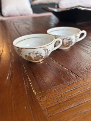 Vintage Japanese porcelain teacups, pair
