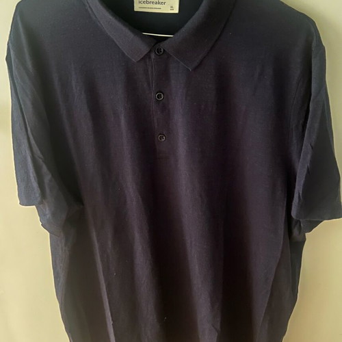 Icebreaker polo shirt merino wool navy men size XL excellent condition