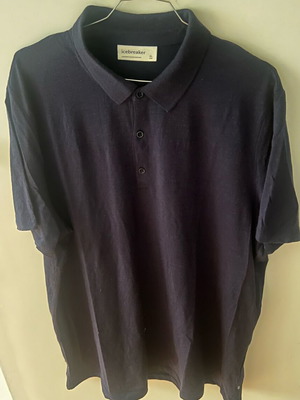 Icebreaker polo shirt merino wool navy men size XL excellent condition